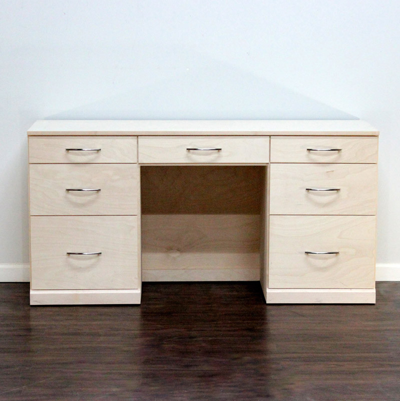 Flat Iron Desk With 7 Drawers Image 1