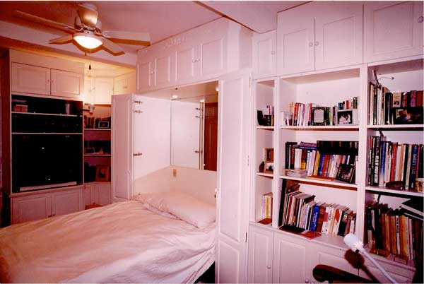 CUSTOM - White Built-In Wall Unit With Bed CUSTOM - White Built-In Wall Unit With Bed