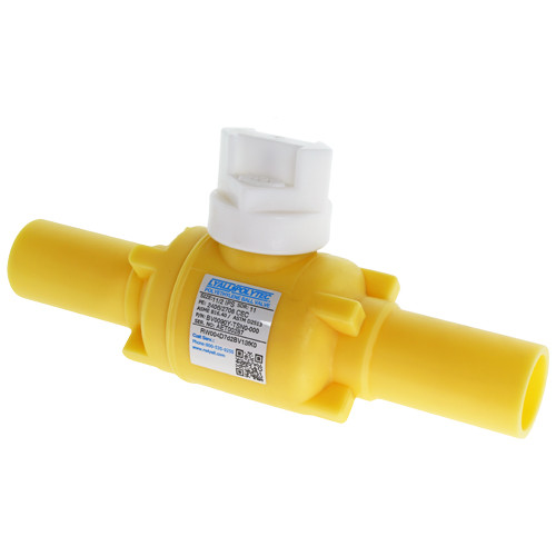 11/2" IPS DR11 MDPE Poly Ball Valve Full Port Yellow PE2406 Hdpe Supply