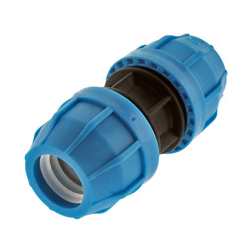 Straight Coupling Compression Fitting for Blue Water/MDPE/Alkathene Pipe 