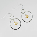 Citrine Briolette in Hammered Loops Earrings