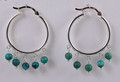 Turquoise Hoop Sterling Silver Earrings