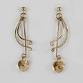 Gold Filled Swirls & Swarovski Crystal Heart Earrings