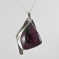 Freeform Eudialyte  Silver Pendant