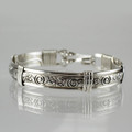 Silver on  Silver Pattern #19 Wire Cuff Bracelet