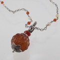 Carnelian Carved Flute Necklace