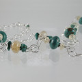 Long Turquoise and Citrine Sterling Silver Necklace