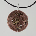 Steampunk Copper Circular Gear Pendant Necklace