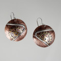Steampunk Copper, Sterling Silver & Gear Earrings
