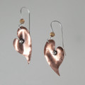 Silver & Copper Heart Earrings