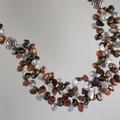 Multicolored Keishi Pearl & Sterling Silver Silk Necklace 