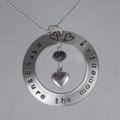 Heart & Swarovski Crystal Stamped Necklace
