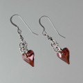 Red Magna Swarovski Crystal Heart Earrings
