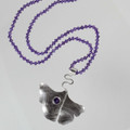 Amethyst and Sterling Silver Ginkgo Leaf Necklace