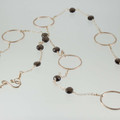 Smokey Quartz, Gold Filled Link Necklace