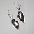 Sterling Silver Flowered Hearts with Crystal Earrings