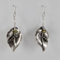 Sterling Leaves with Rose Quartz & Crystal Earrings