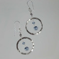 Blue Denim Crystal Sterling Silver Earrings