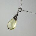 Lemon Faceted Tear Drop Necklace