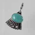 King Turquoise Patterned Silver Pendant