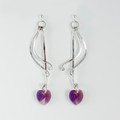 Swarovski Hearts & Silver Swirl Earrings