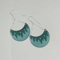 Half Moon Enameled & Sterling Silver Earrings