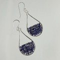 Sterling Silver Wire Wrapped Iolite Earrings