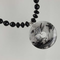 Dendrite Crystal Quartz Donut & Black Onyx Necklace
