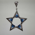 Silver Star wrapped with Swarovski Crystals Pendant