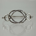 Sterling Silver Wire Cuff with Artisan Link Clasps