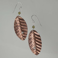 Corrugated Copper Leaf Earring