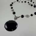 Black Onyx Sterling Silver Filagree Necklace