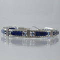 Swarovski Crystal & Sodalite Silver Bangle