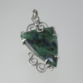 Fuchsite Sterling Silver Scroll Pendant