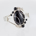 Black Onyx Wire Wrapped Cuff Bracelet