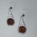 Red Tiger Eye Donut Sterling Silver Earrings