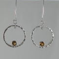 Sterling Silver Rectangle Wire Citrine Earring