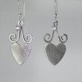 Sterling Silver & White Spinal Heart Earrings