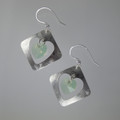 Swarovski Crystal Opal Heart Sterling Silver Earrings