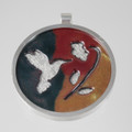 Enameled Hummingbird & Sterling Silver Pendant