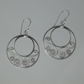 Filagree Sterling Silver Hoop Earrings