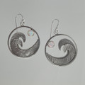 Opal & Sterling Silver Wave Hoop Earrings