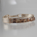  Swarovski Crystal Cube Silver & Gold Filled Cuff Bracelet