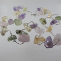 Tumbled Rose Quartz, Prenite, Citrine, Amethyst Silk Long Necklace