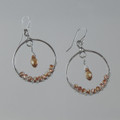 Copper Swarovski Crystal Sterling Silver Earrings