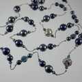 Shades of Blue Silk Swarovski Crystal Necklace