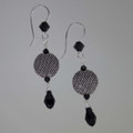 Jet Black Swarovski Crystal & Sterling Silver Earrings