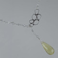 Lemon Quartz Briolette & Sterling Silver Tear Drop Necklace