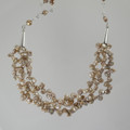 Fresh Water Keshi Champagne Gold Sterling Silver Necklace