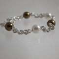 Chain Mail Swarovski Crystal Pearl Bracelet